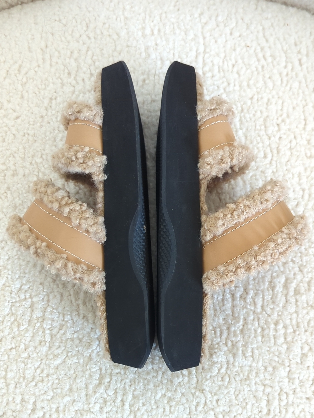 Staud Siesta Shearling Slides in Brown - Picture 8 of 14
